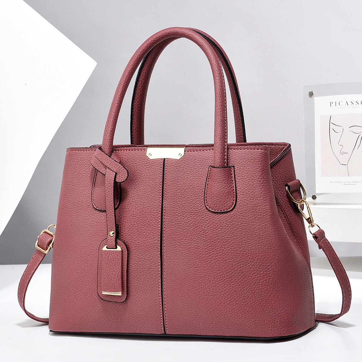 PU Leather Women's Square Shoulder Crossbody Bag — 30x21x13cm, 10 Colour Options
