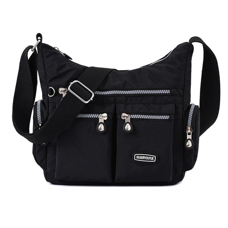 Women's Waterproof Nylon Crossbody Bag – Retro Messenger Shoulder Bag with Multi-Pockets