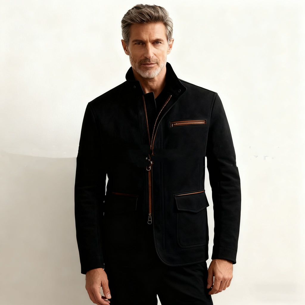 Men's Stand-Up Collar Zip-Up Jacket | Casual Vintage Outerwear, S–3XL, 3 Colours | HOORIVA