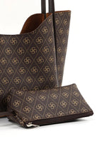 Monogram Faux Leather Women's Shoulder Bag Set | Wallet & Makeup Bag Included