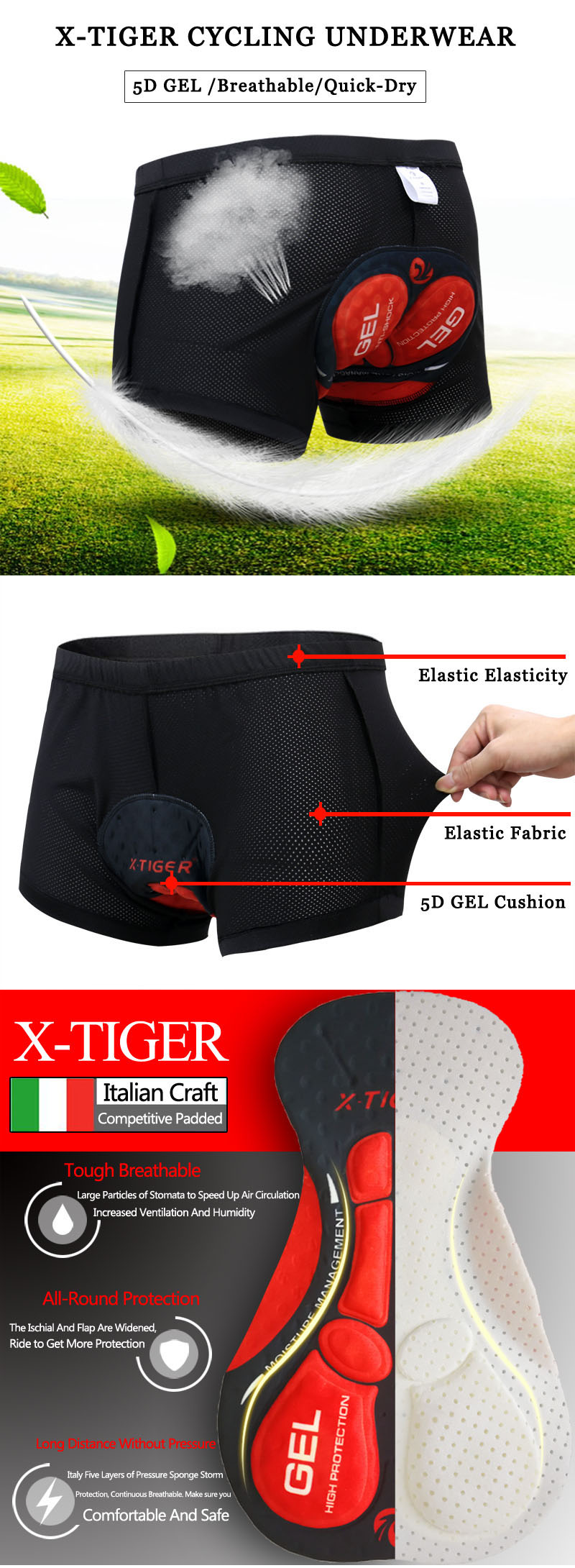 Men's Cycling Shorts – Moisture-Wicking Breathable Sportswear