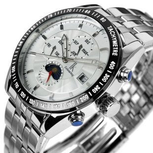 Men's Mechanical Watch | Transparent Case Back, Luminous, Calendar, 43mm Dial