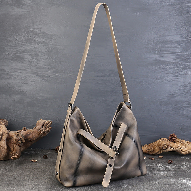 Womens Stylish Retro Large-Capacity Crossbody Bag