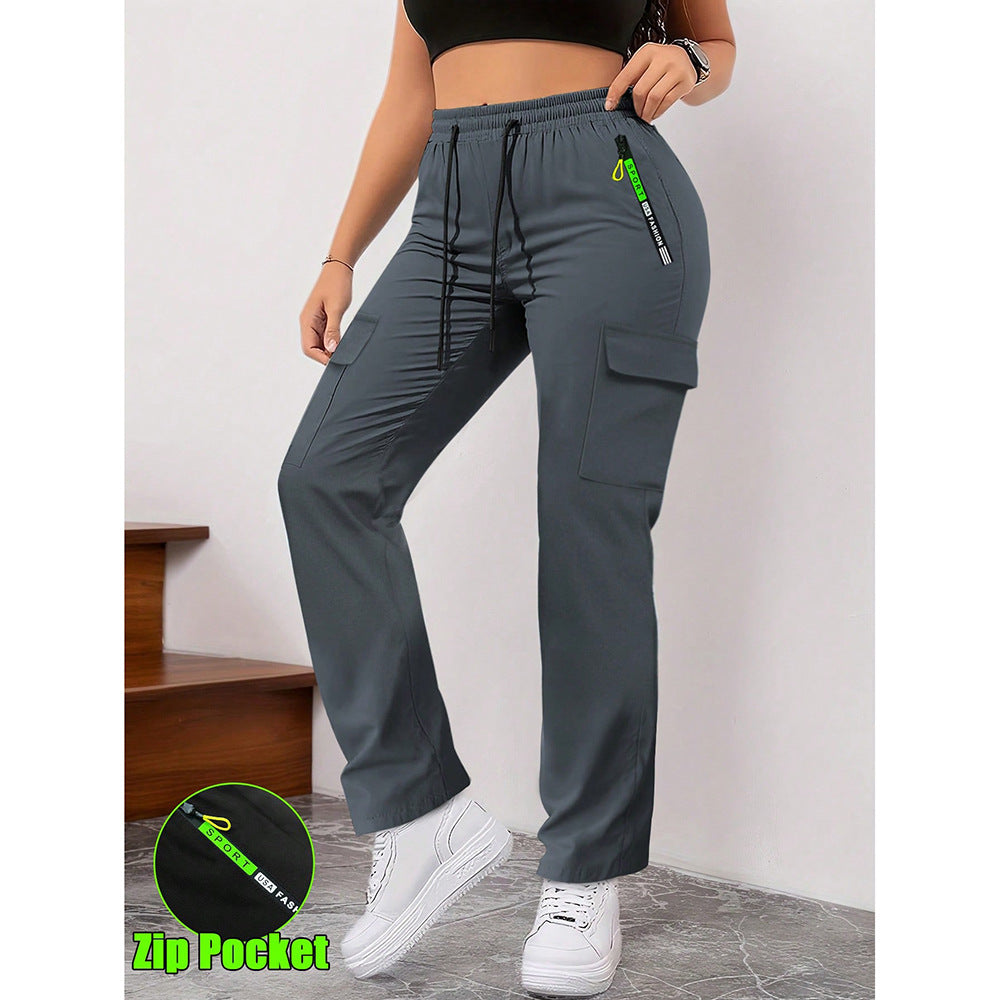 Women's Casual Wide-Leg Cargo Pants – Retro Large Pocket Trousers for Everyday & Outdoor Wear