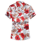 Men's Short Sleeve Colour Block Shirt | Big Size Lapel Tee