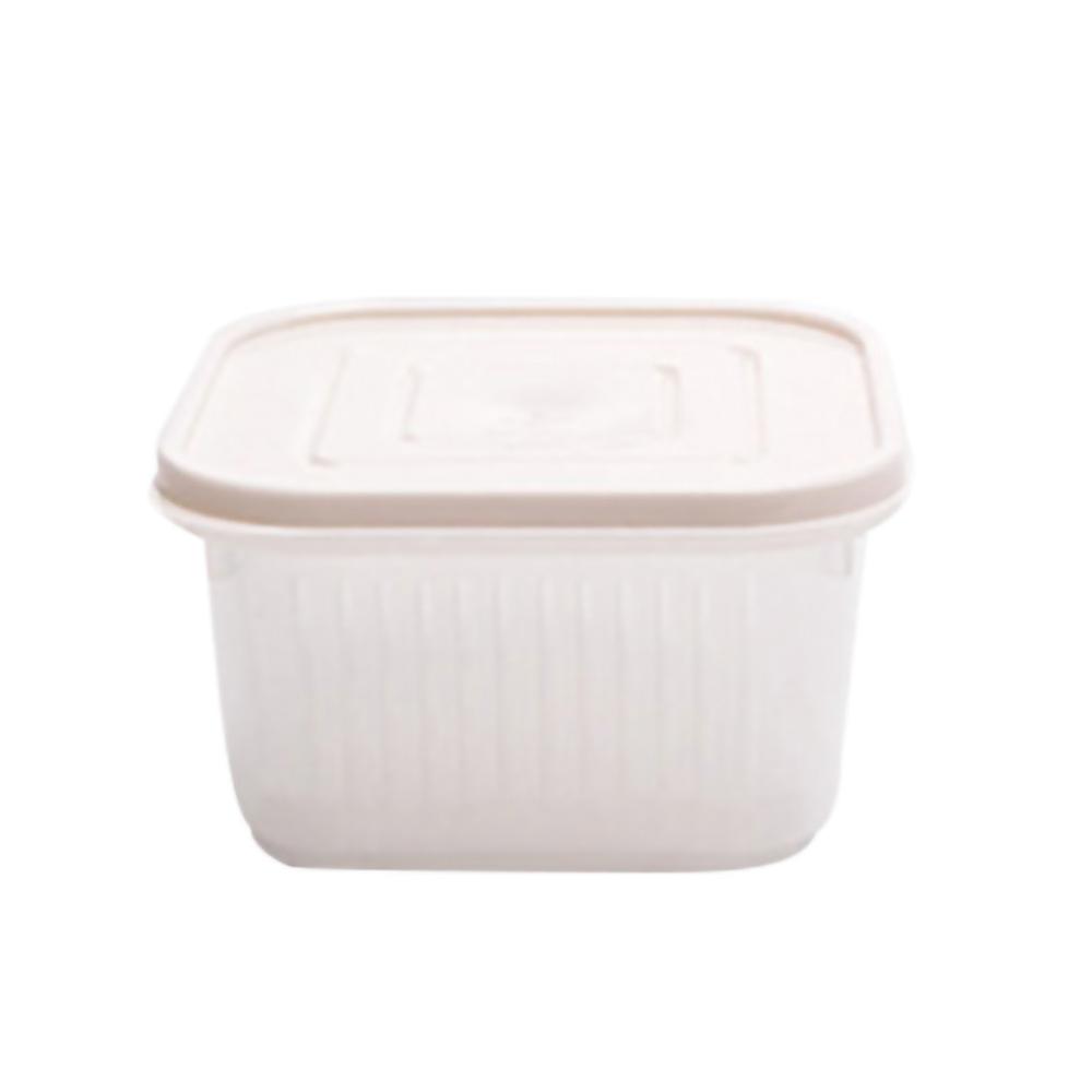 Square Fresh-Keeping Container with Built-In Drainer Basket – PP Fridge Storage Box for Herbs, Garlic & Vegetables
