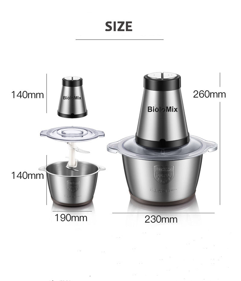 500W Two-Speed Stainless Steel Meat Grinder