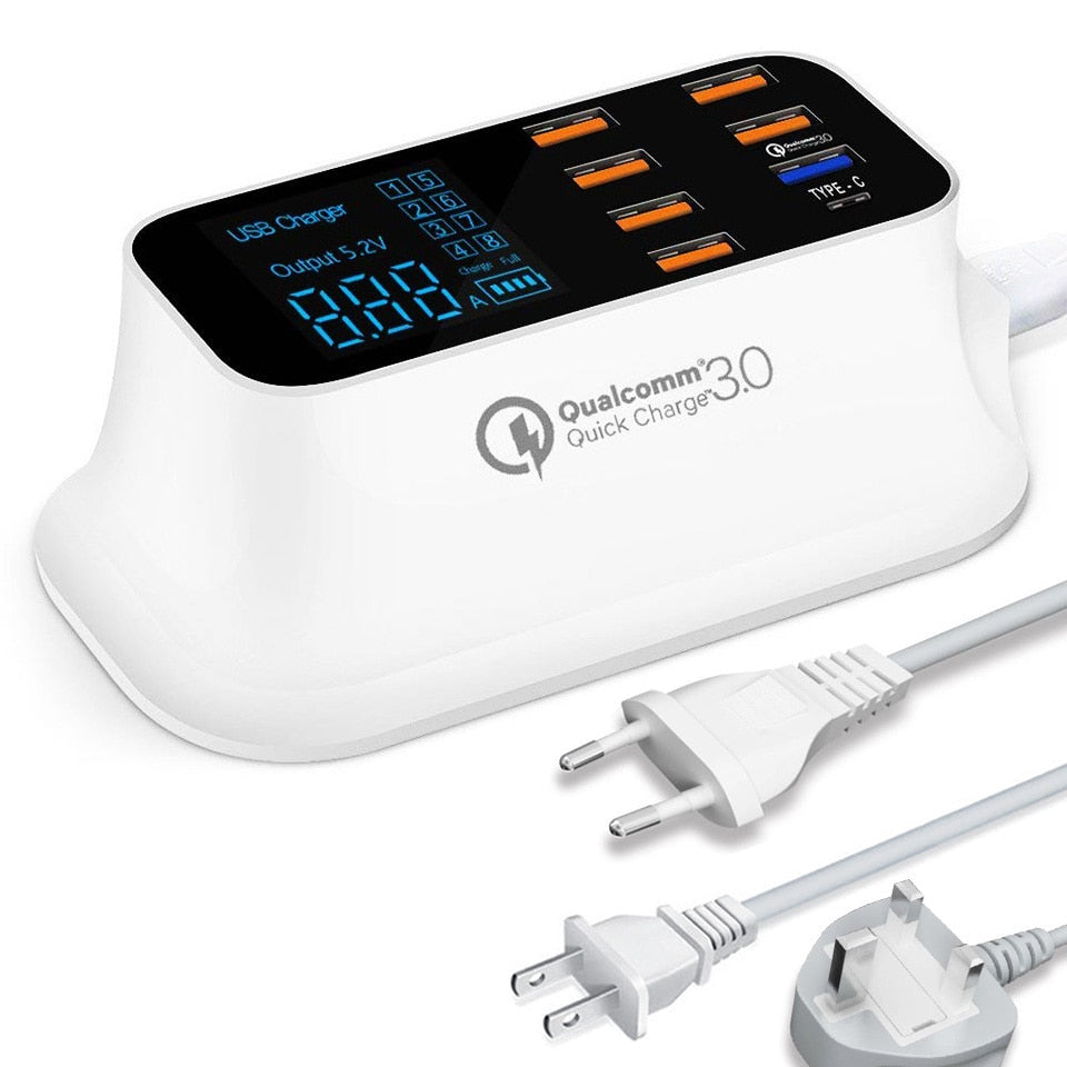 8-Port Quick Charge 3.0 USB Charging Station