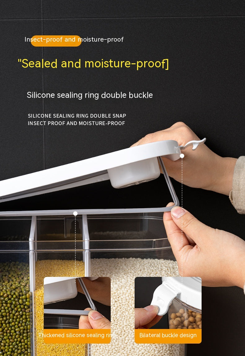 Kitchen Cereal & Grain Dispenser | Moisture-Proof Separated Storage Box 10kg