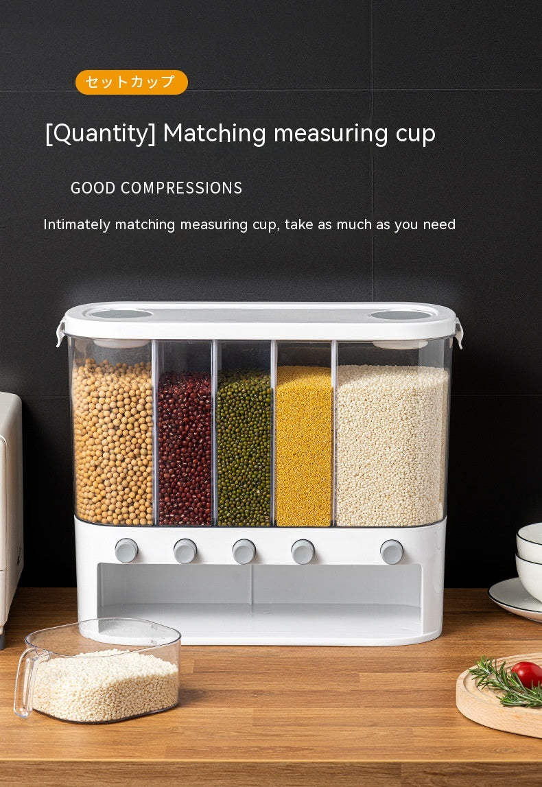 Kitchen Cereal & Grain Dispenser | Moisture-Proof Separated Storage Box 10kg