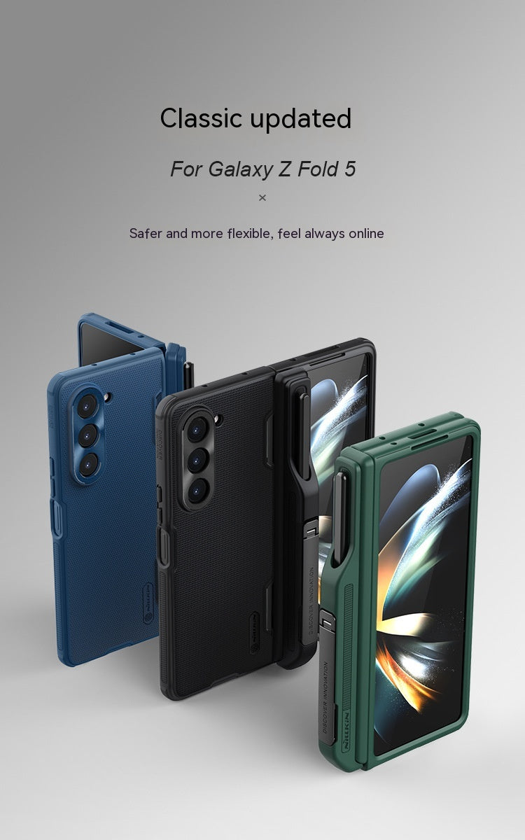 Nillkin Samsung Galaxy Z Fold 5 Frosted Shield Case | 180° Fold | Bracket & Pen Sleeve