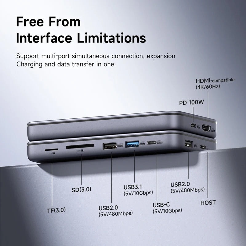 USB-C Hub 4K 60Hz Display Output Aluminum Alloy - Hooriva