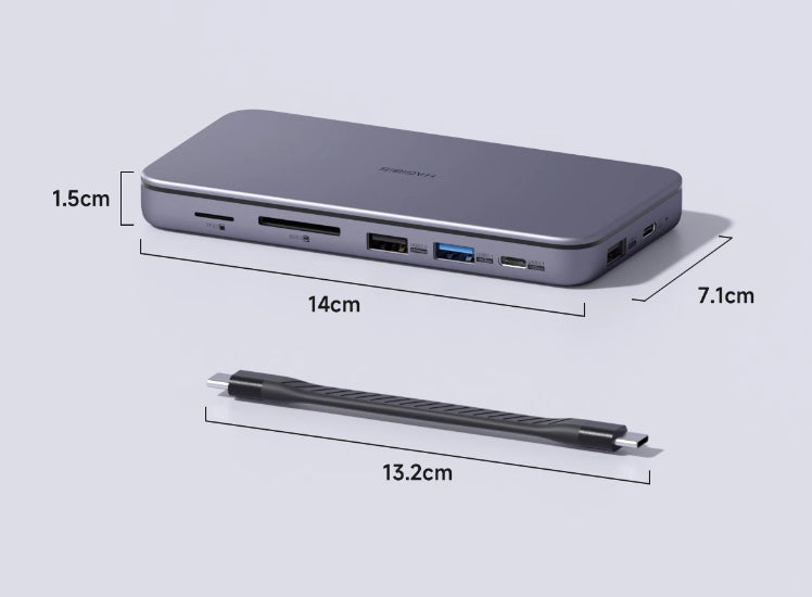 Portable 9-in-1 Docking Station for MacBook and Windows Laptop - Hooriva