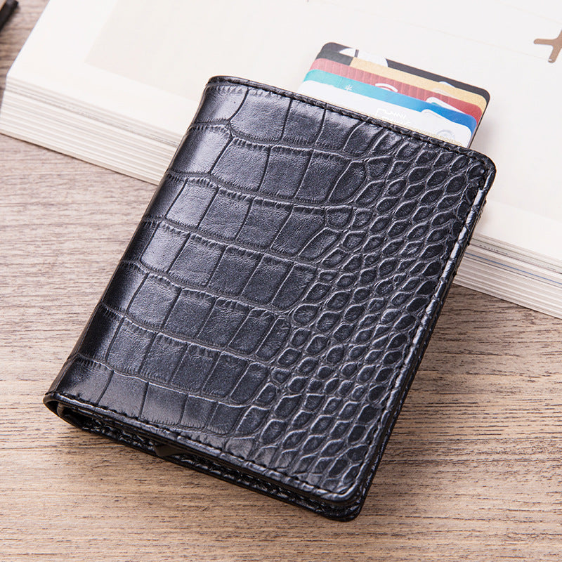 محفظة عملات معدنية مقاومة للسرقة وحاجبة لـ RFID - محفظة بطاقات وعملات معدنية من جلد البولي يوريثان المنسوج