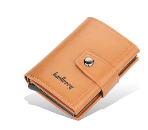 Baellerry Men's PU Leather Magnetic Buckle Money Clip Wallet – Card Slots, Photo & Cheque Slot