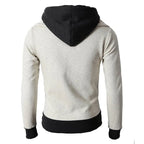 Men's Zip-Up Hooded Sweatshirt Jacket – Fake Two-Piece Slim Fit Sports Cardigan