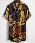 Men's Slim Fit Contrast Colour Shirt | Short Sleeve Printed Tee