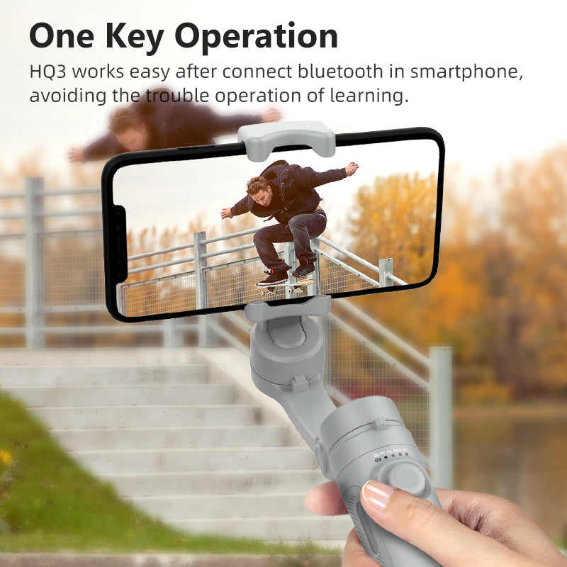 HQ6 3-Axis Bluetooth Phone Gimbal Stabilizer | Handheld Anti-Shake Selfie Stick with Tripod