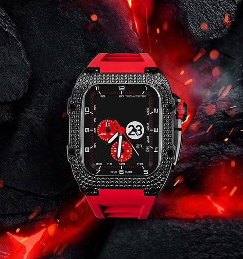 Carbon Fibre Apple Watch Strap | Fluoroelastomer Band with Stainless Steel Clasp | HOORIVA