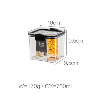 Tall Square Airtight Pantry Canister – Clear PET Food Storage Container with Black Clip-Lock Lid
