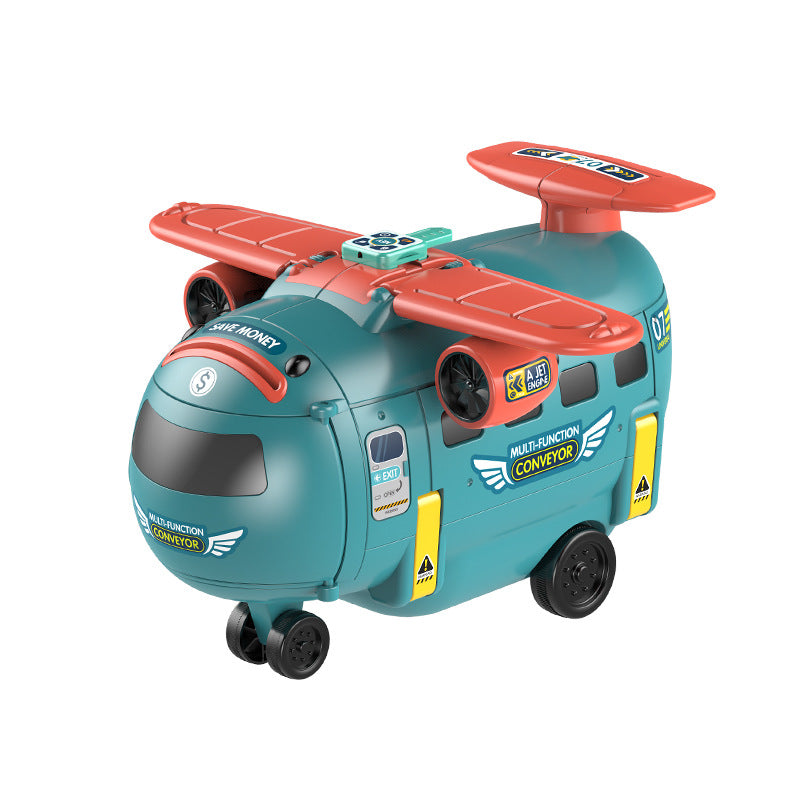 Kids Educational Transformation Toy | Light & Music Coin Bank RC Plane