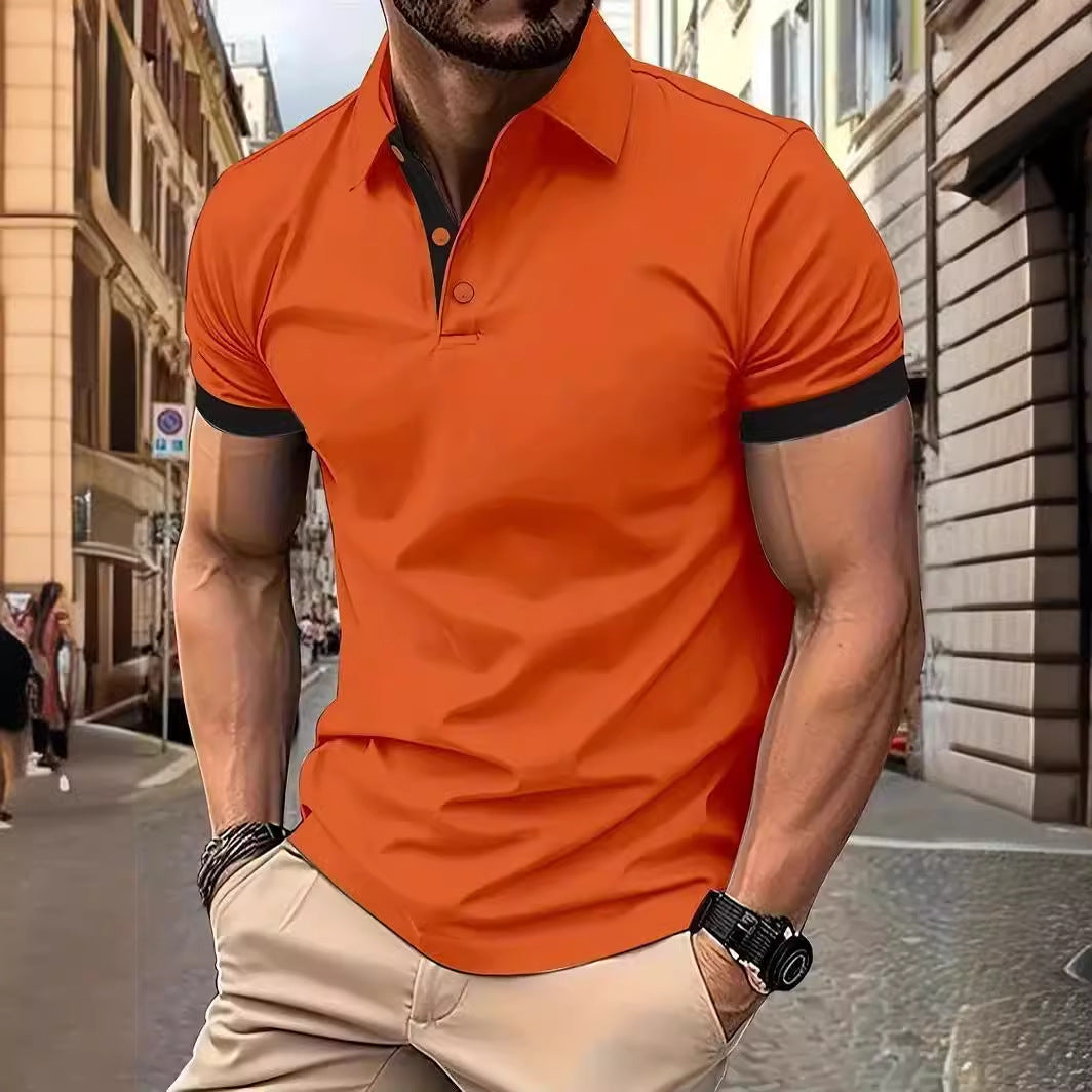 قميص بولو رجالي للأعمال بأكمام قصيرة