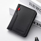 Men's PU Leather Vertical Wallet – Waterproof Ultra-Lightweight Packable Card Wallet