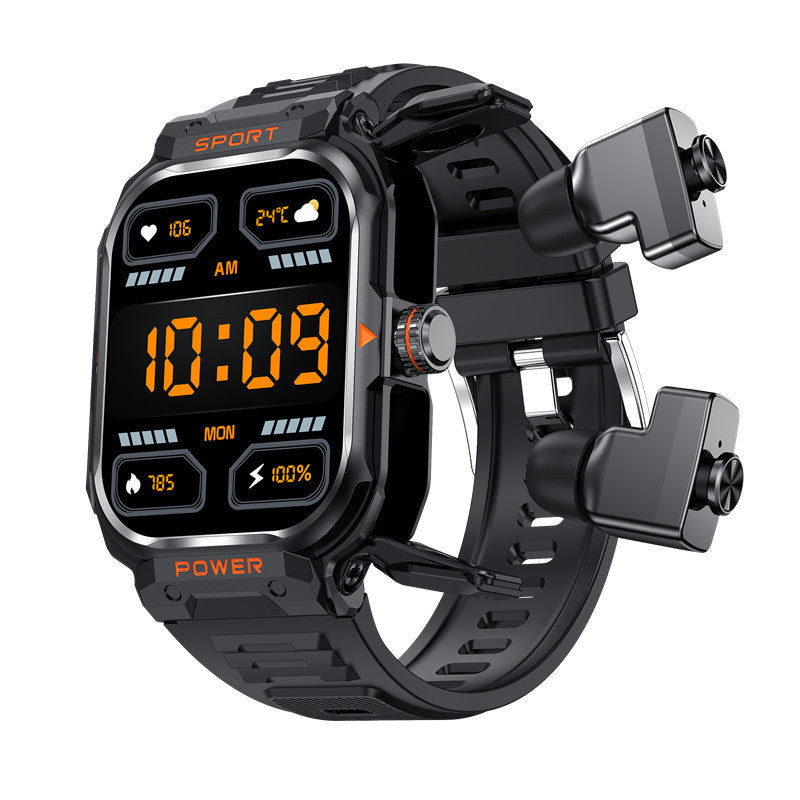2-in-1 Smart Watch with TWS Bluetooth Earbuds – NFC, Health Monitoring & Calling