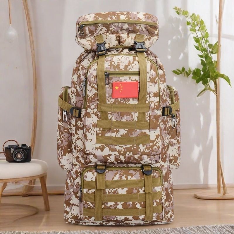 110L Tactical Camouflage Hiking & Camping Backpack – Air-Cushion Strap Outdoor Rucksack in 6 Camo Styles