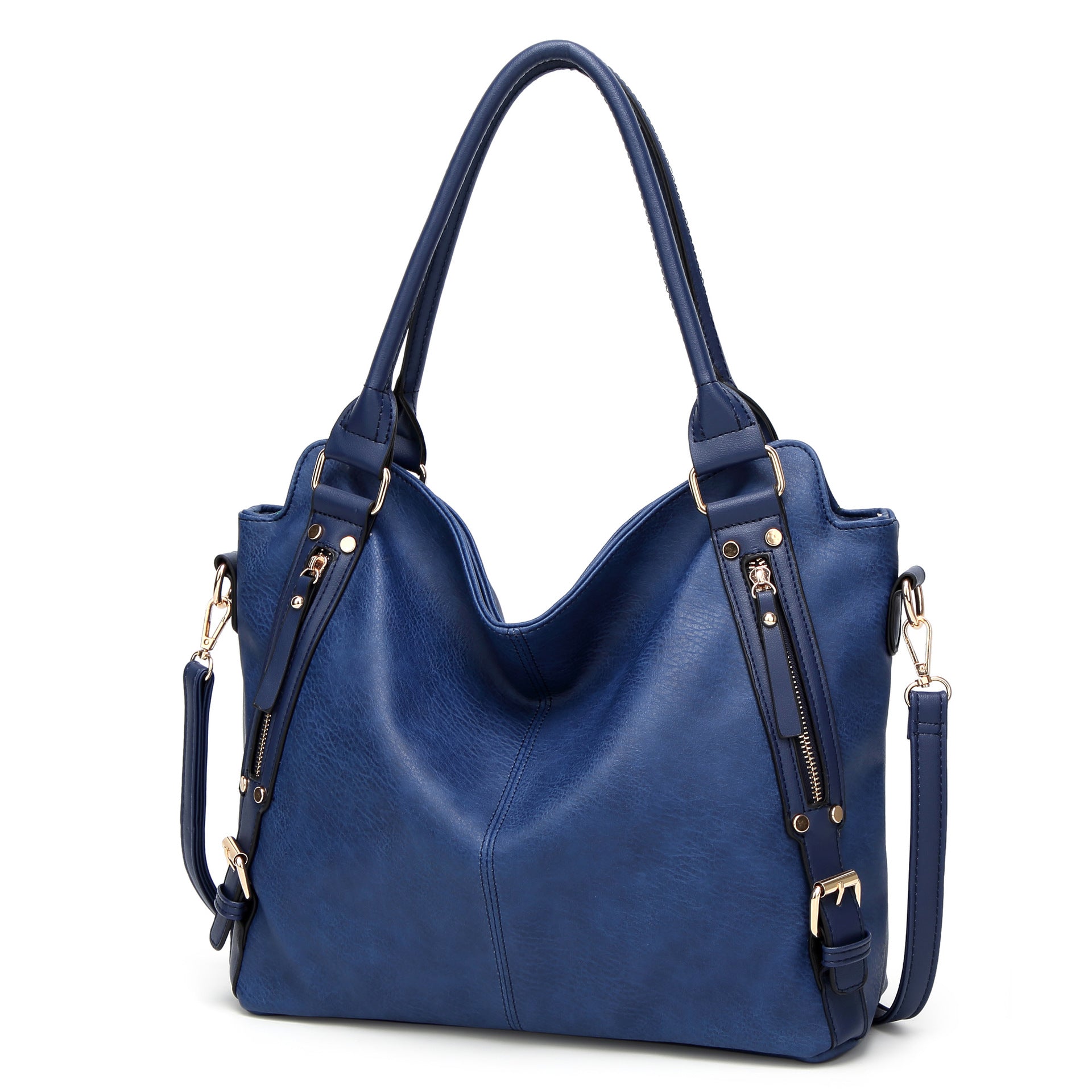 Women's Vintage PU Leather Tote Bag – Large Capacity Shoulder Handbag