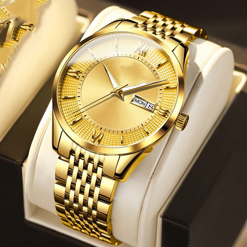 Men's OLEVS Automatic Mechanical Watch – Double Calendar | 41mm | 30m WR | Steel Strap | 3 Styles | Hooriva