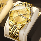 Men's OLEVS Automatic Mechanical Watch – Double Calendar | 41mm | 30m WR | Steel Strap | 3 Styles | Hooriva