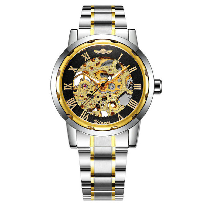 Men's Hollow Mechanical Watch | Fashion Gold & Silver Dress Watch | HOORIVA