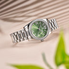 Women's Fashion Stainless Steel Watch | Slim 11mm Wristwatch in Blue, Green & White