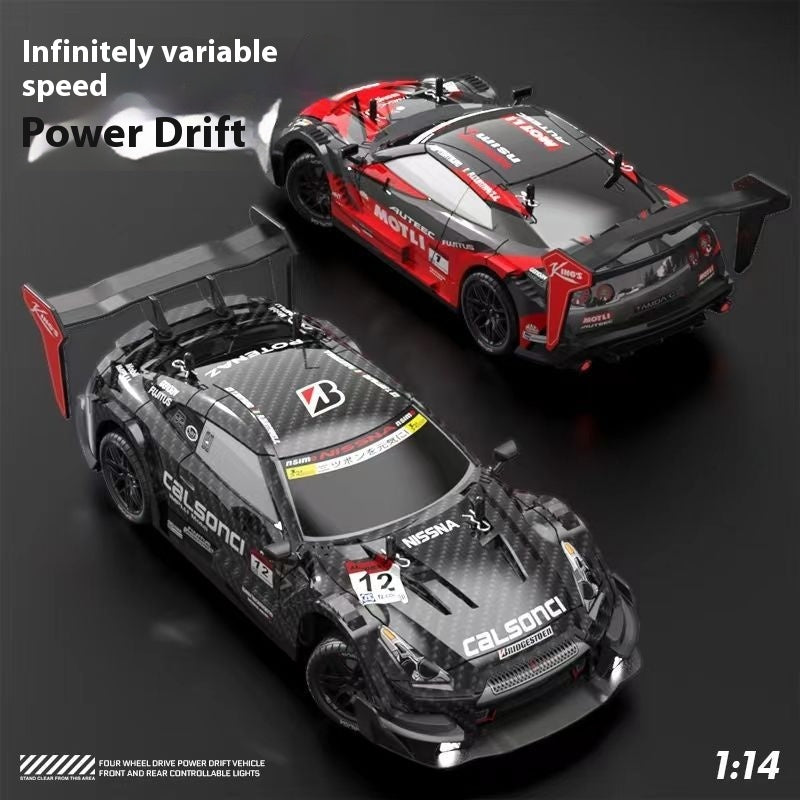 RC 4WD Drift Car 1:14 Scale - 2.4G Remote Control Racing Car with LED Lights & Rechargeable Battery