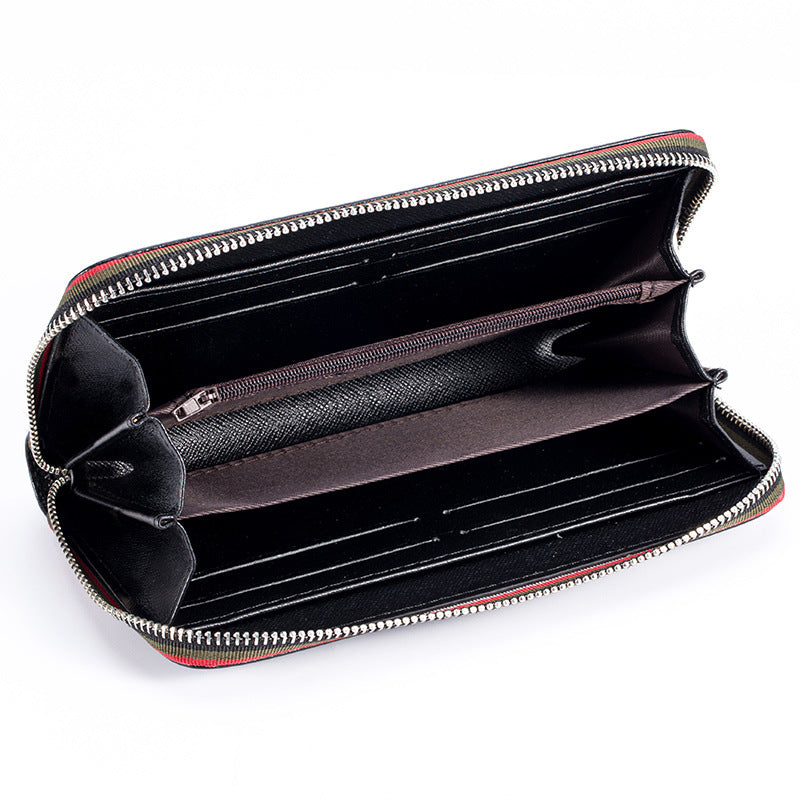 Genuine Leather Zipper Wallet – Multi-Slot Casual Purse for Men & Women