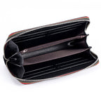 Genuine Leather Zipper Wallet – Multi-Slot Casual Purse for Men & Women