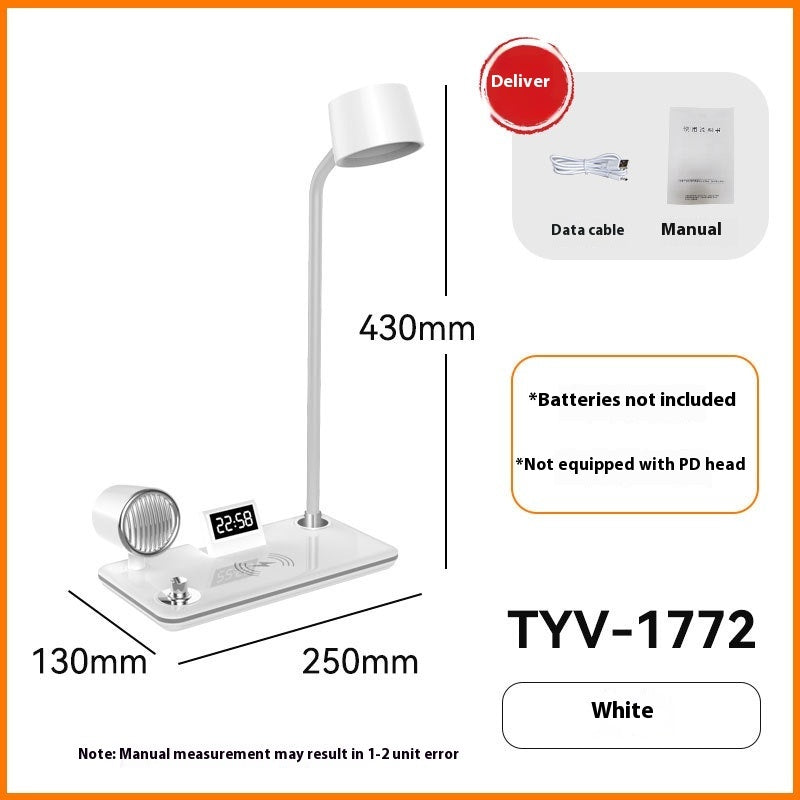 Smart Desk Lamp with Wireless Charging, Digital Clock & Alarm – Eye Protection | Hooriva