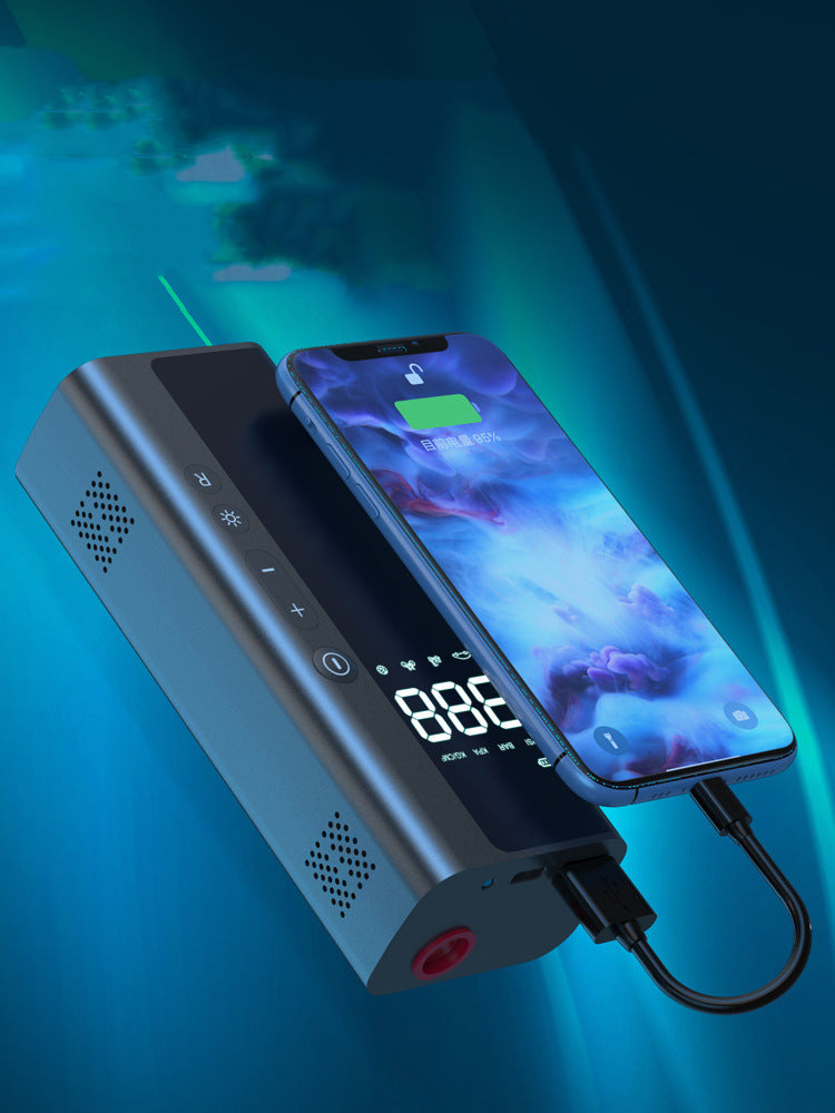 مضخة هواء لاسلكية محمولة | 60 واط، شاشة رقمية، 4000-8000 مللي أمبير، ضوء LED، شحن USB
