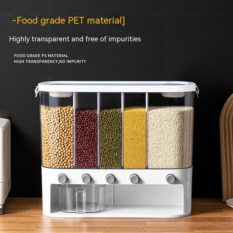 Kitchen Cereal & Grain Dispenser | Moisture-Proof Separated Storage Box 10kg