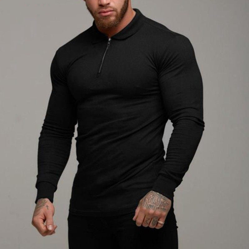 Men's Long Sleeve Polo Shirt | Classic Fit Cotton Tee