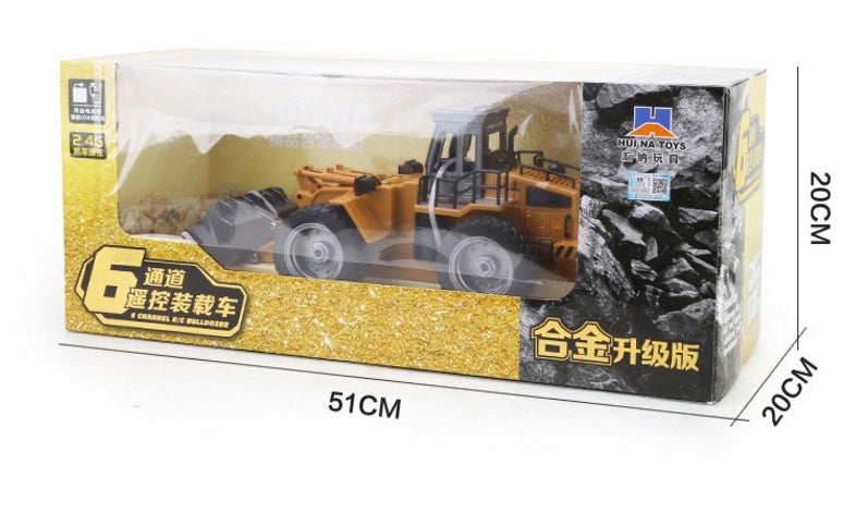 RC Excavator Toy for Kids – Alloy 1:18 Remote Control Engineering Car with Music & Lights