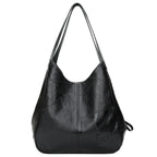 Women's PU Leather Casual Tote Shoulder Bag – Soft Zipper Handbag with Interior Pockets