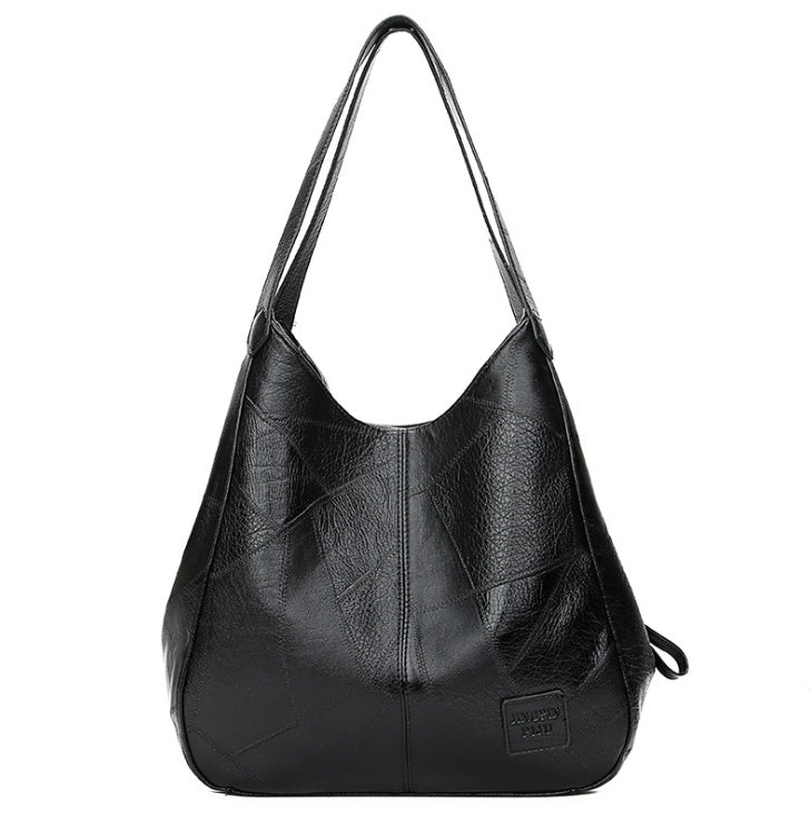 Women's PU Leather Casual Tote Shoulder Bag – Soft Zipper Handbag with Interior Pockets