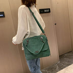 Women's Matte PU Leather Boston Bag – Large Capacity Scrub Tote for Travel & Everyday Use