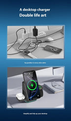 MagSafe 3-in-1 Wireless Fast Charger | 180° Auto Rotation | iPhone, Apple Watch & AirPods
