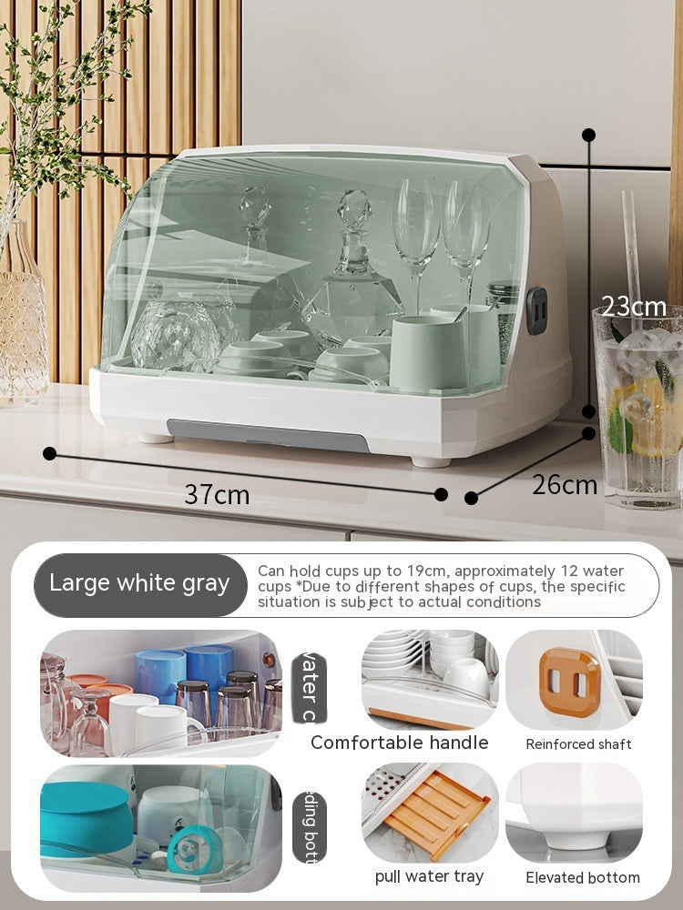 Dustproof Covered Dish & Cup Storage Rack | Kitchen Organiser with Flip Lid – Large & XL