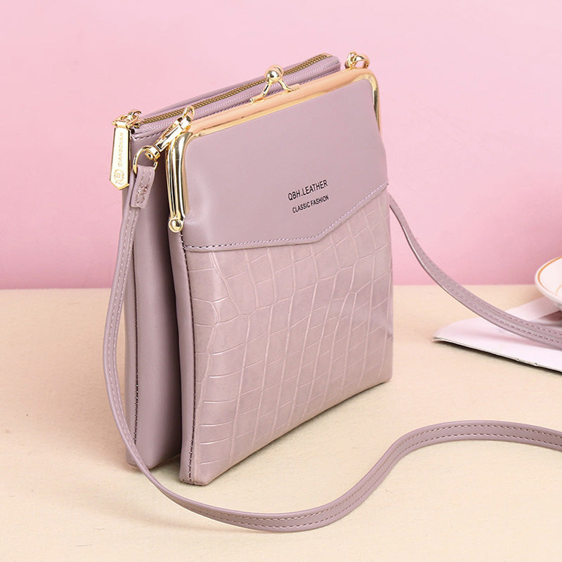 Women's Alligator Pattern Crossbody Bag – Retro PU Leather Shoulder Phone Bag