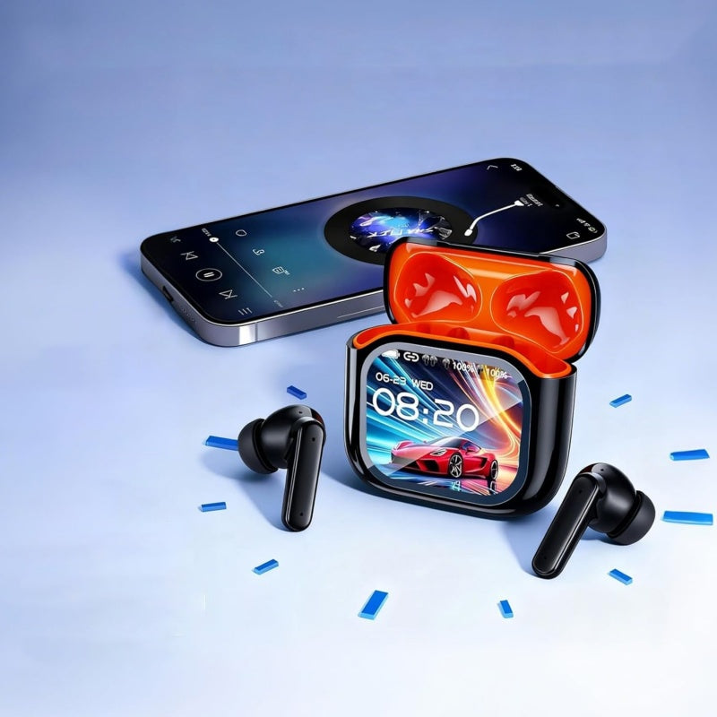 AI Translation Earbuds | 144 Languages, 6 Modes, LCD Touchscreen, 60H Battery, No Subscription