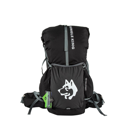 30L Outdoor Camping & Cycling Backpack – Nylon-Lined Colour-Block Rucksack in Army Green, Black & Light Gray